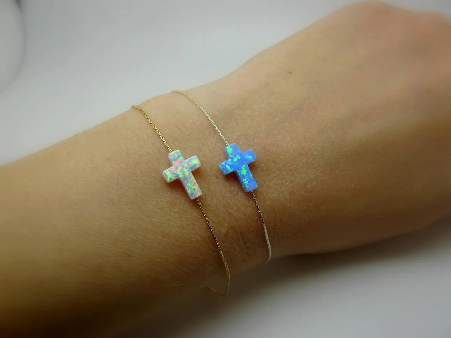 Opal Cross Bracelet