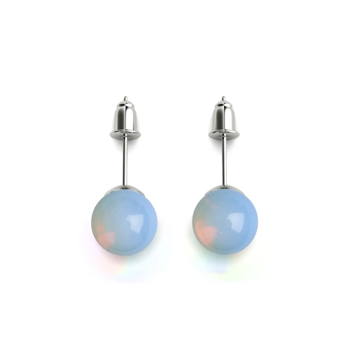 Opal Moonstone | .925 Sterling Silver | Gemstone Stud Earrings