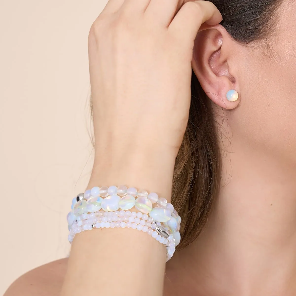 Opal Moonstone  x .925 Sterling Gold Vermeil | Pebble Bracelet