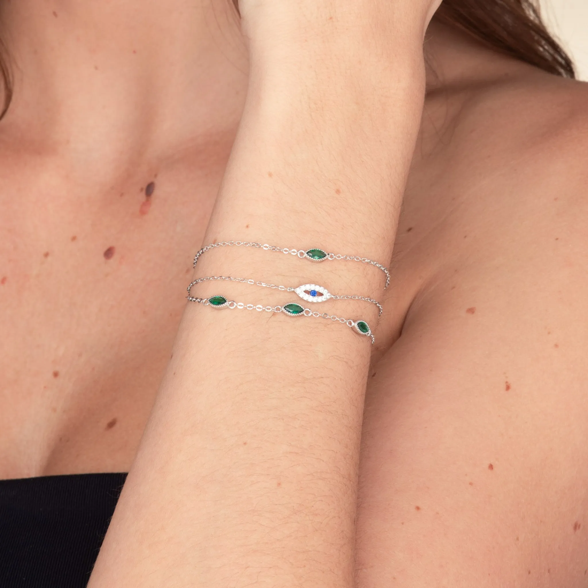 Open Evil Eve Chain Bracelet