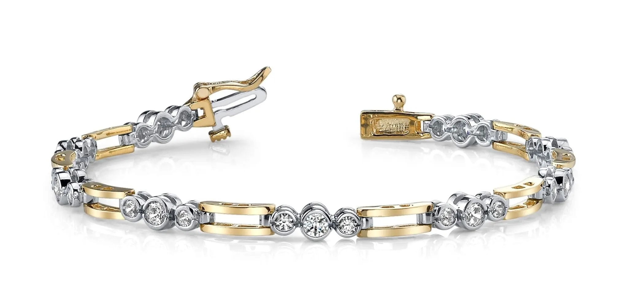 Open Link Diamond Trio Lab-Grown Diamond Bracelet with 1.53 ct.(finished) 2.25mm, 3mm