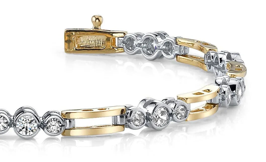 Open Link Diamond Trio Lab-Grown Diamond Bracelet with 1.53 ct.(finished) 2.25mm, 3mm