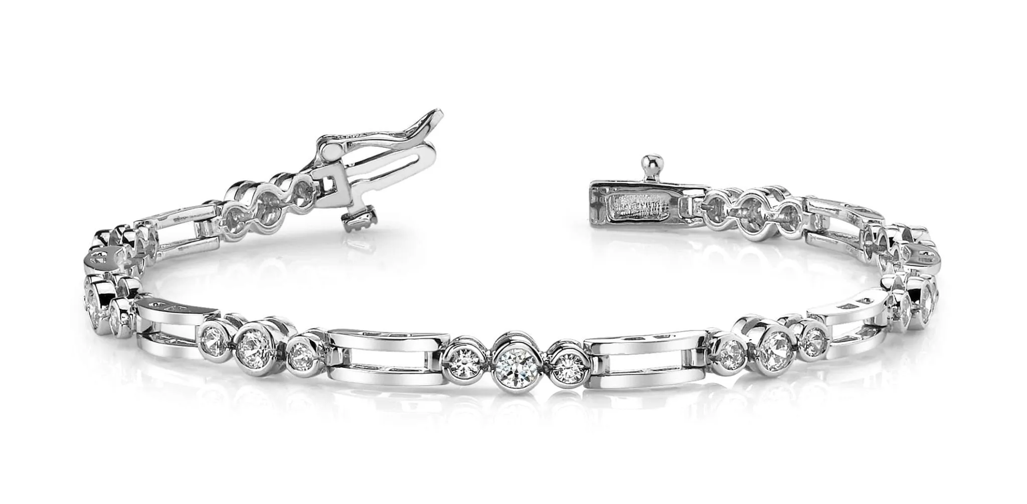 Open Link Diamond Trio Lab-Grown Diamond Bracelet with 1.53 ct.(finished) 2.25mm, 3mm