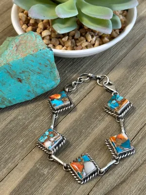 Orange Square Bracelet