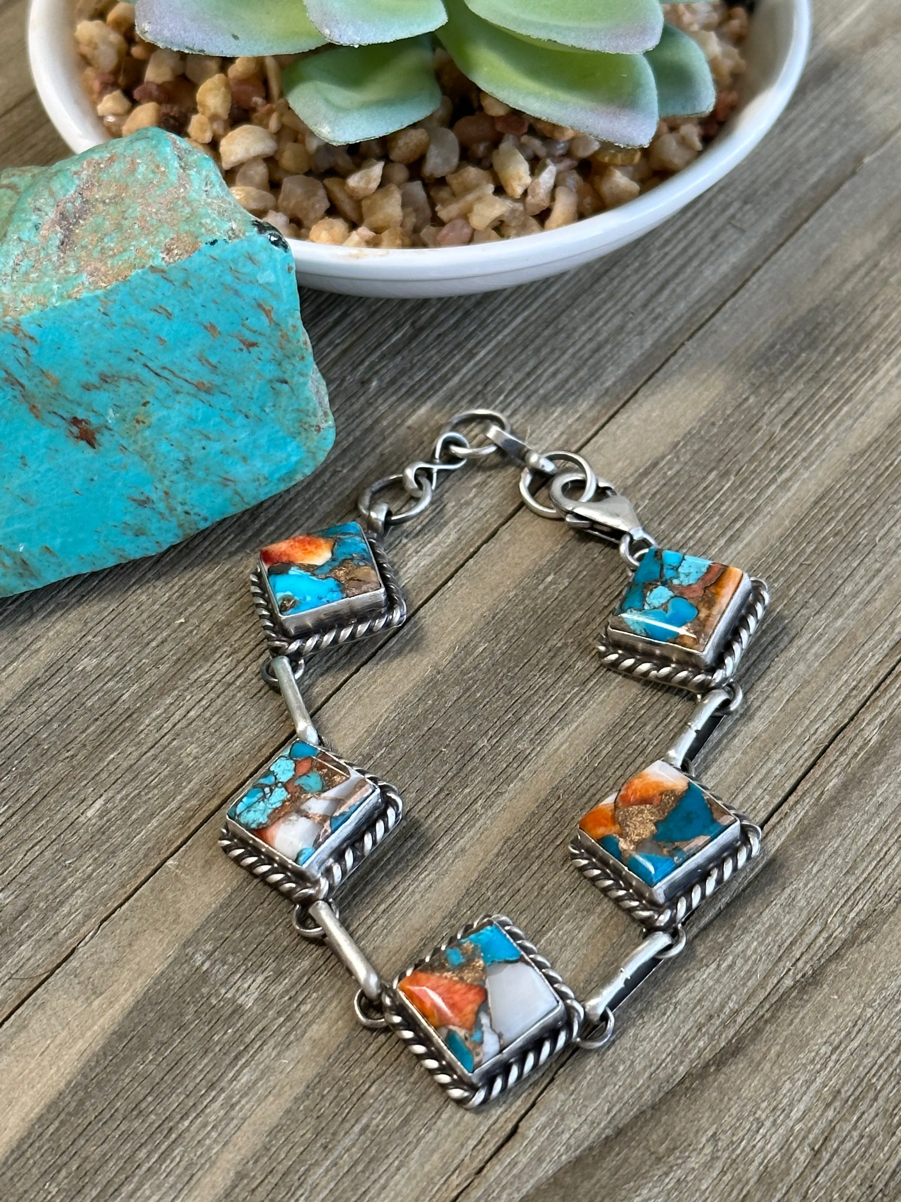Orange Square Bracelet
