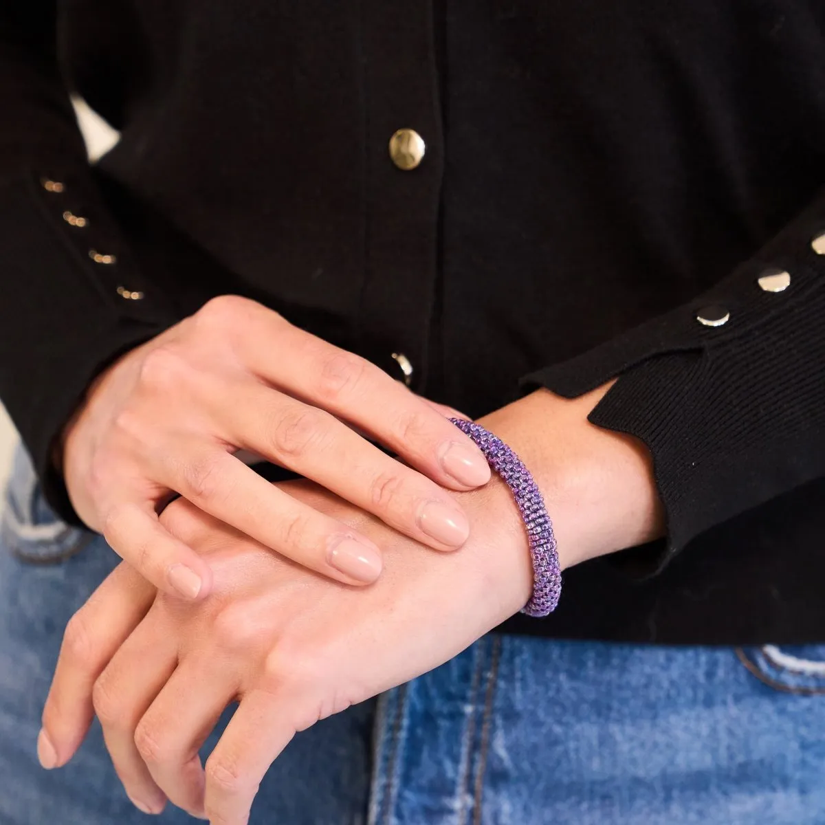 Orchid | Himalayan Glass Bead Bracelet