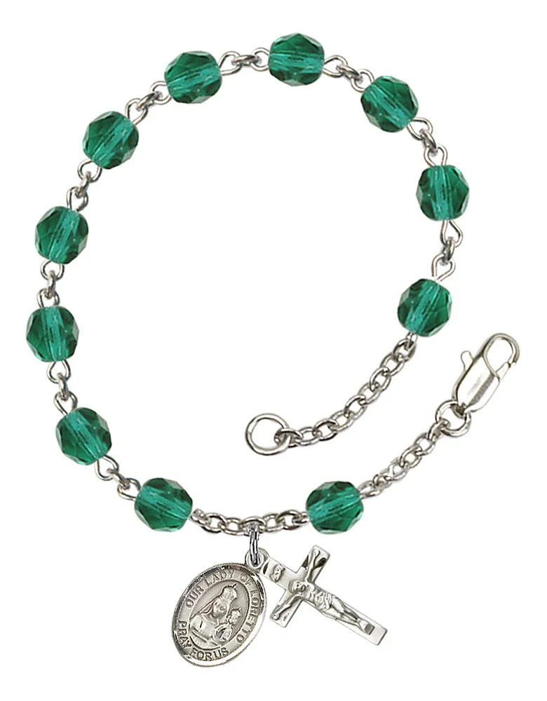 Our Lady of Loretto Custom Birthstone Rosary Bracelet