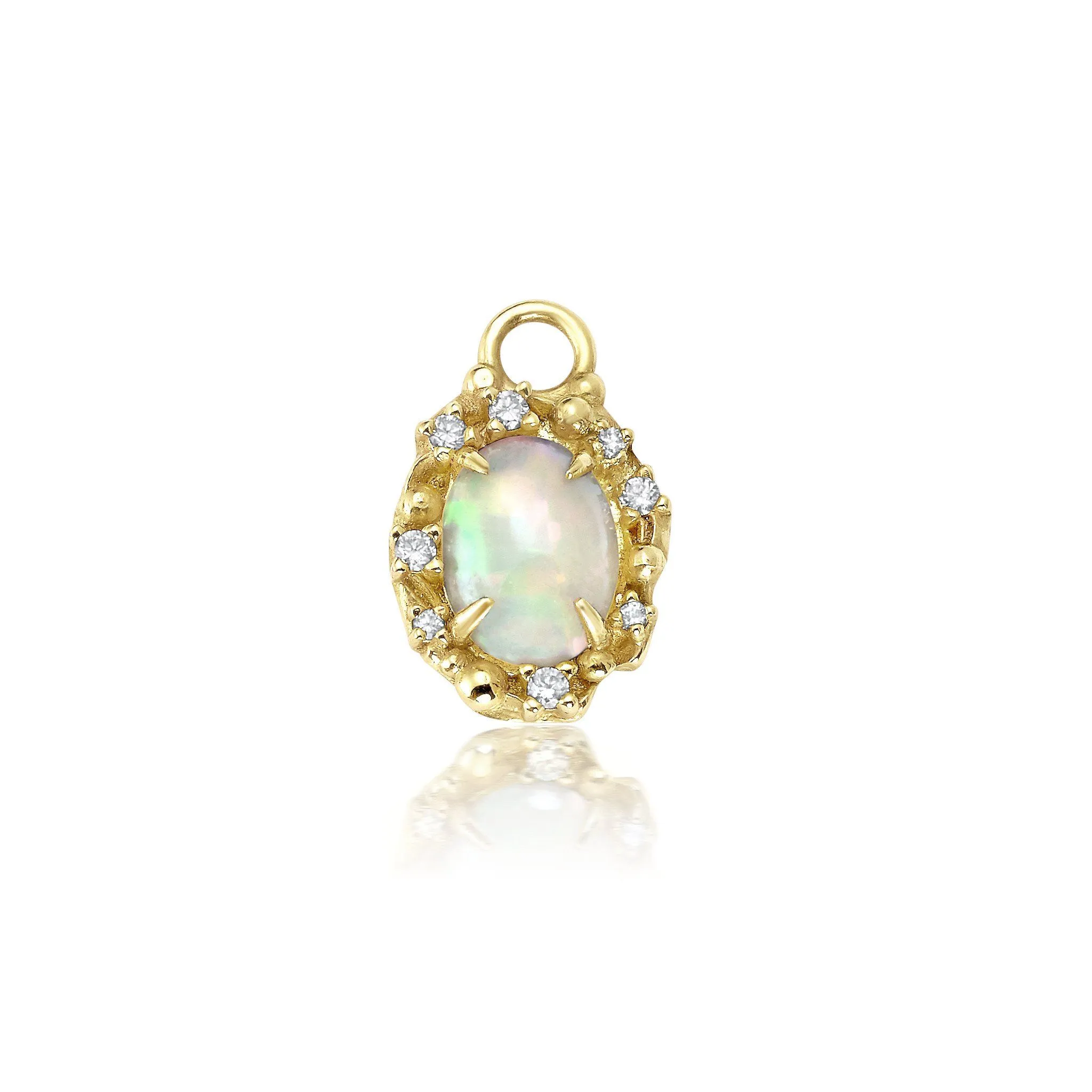 Oval Diamond Opal Charm