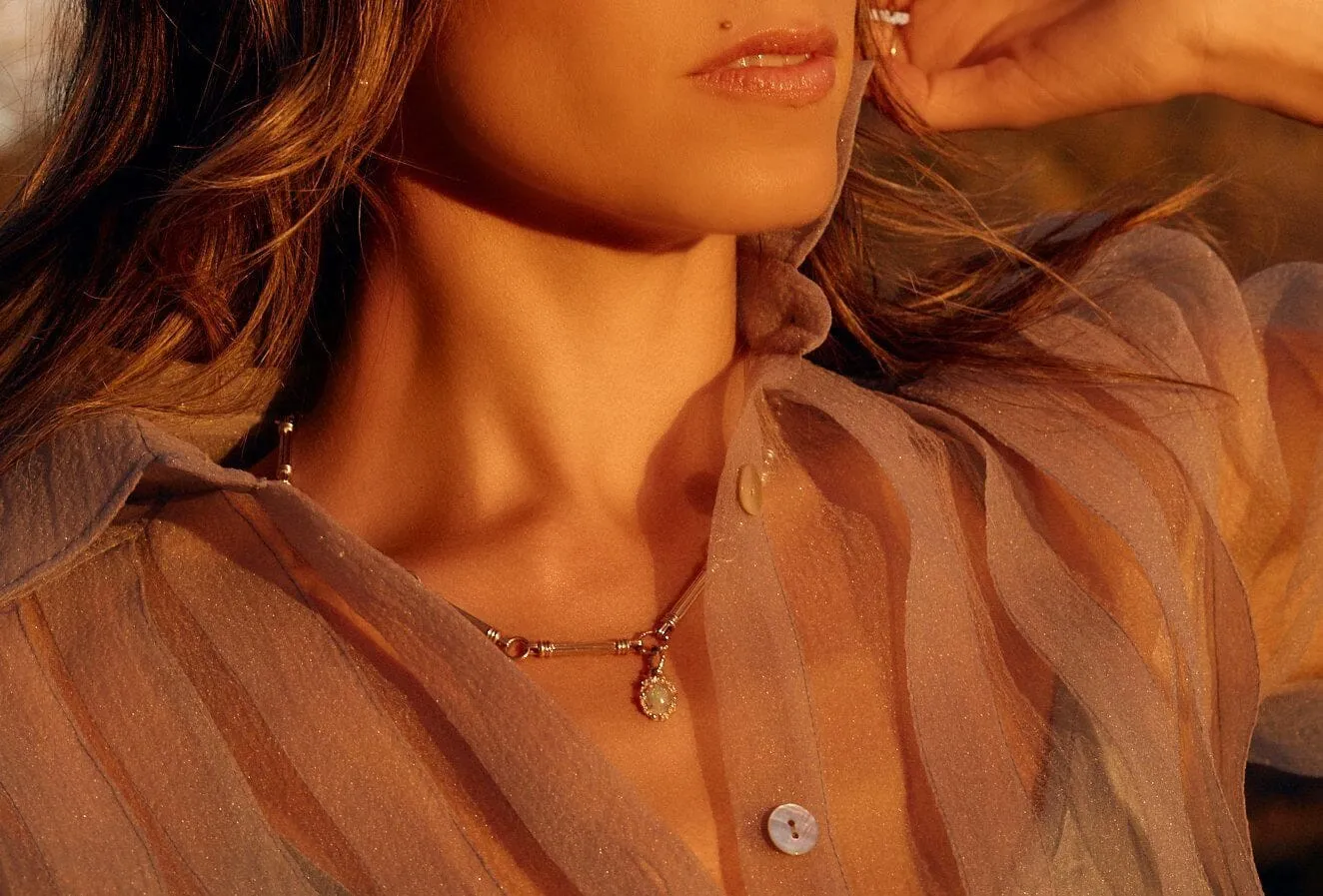 Oval Diamond Opal Charm