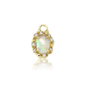 Oval Diamond Opal Charm