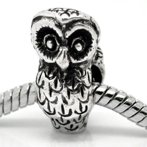 Owl Charm Bead For European Snake Chain Charm Bracelet