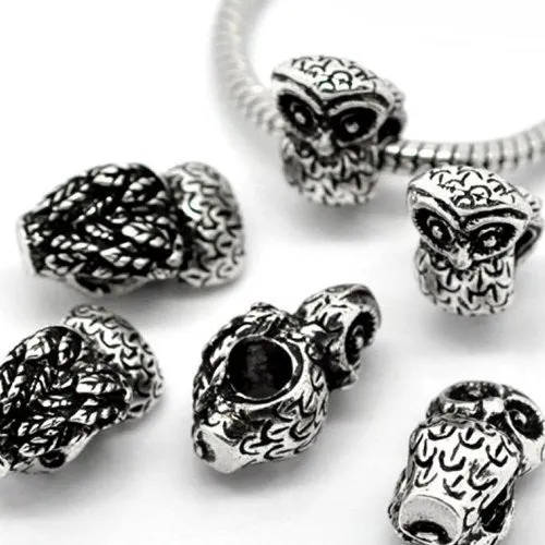 Owl Charm Bead For European Snake Chain Charm Bracelet