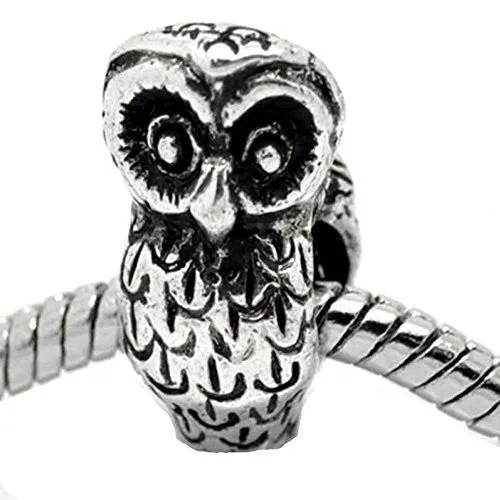 Owl Charm Bead For European Snake Chain Charm Bracelet
