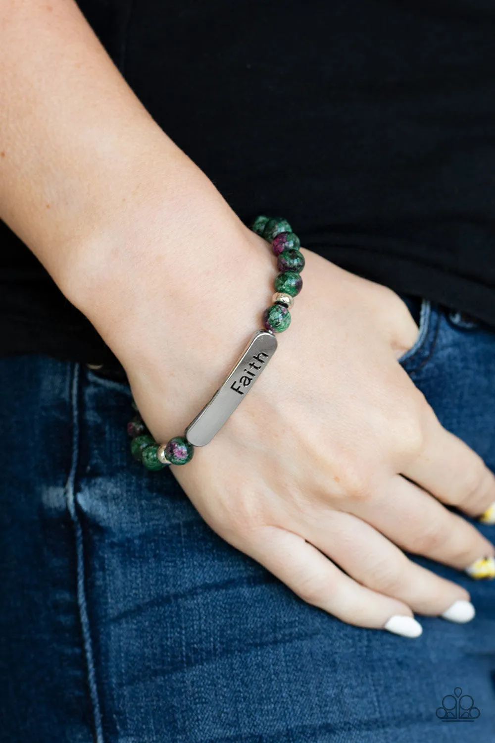 Paparazzi - Faith In All Things - Green Bracelet