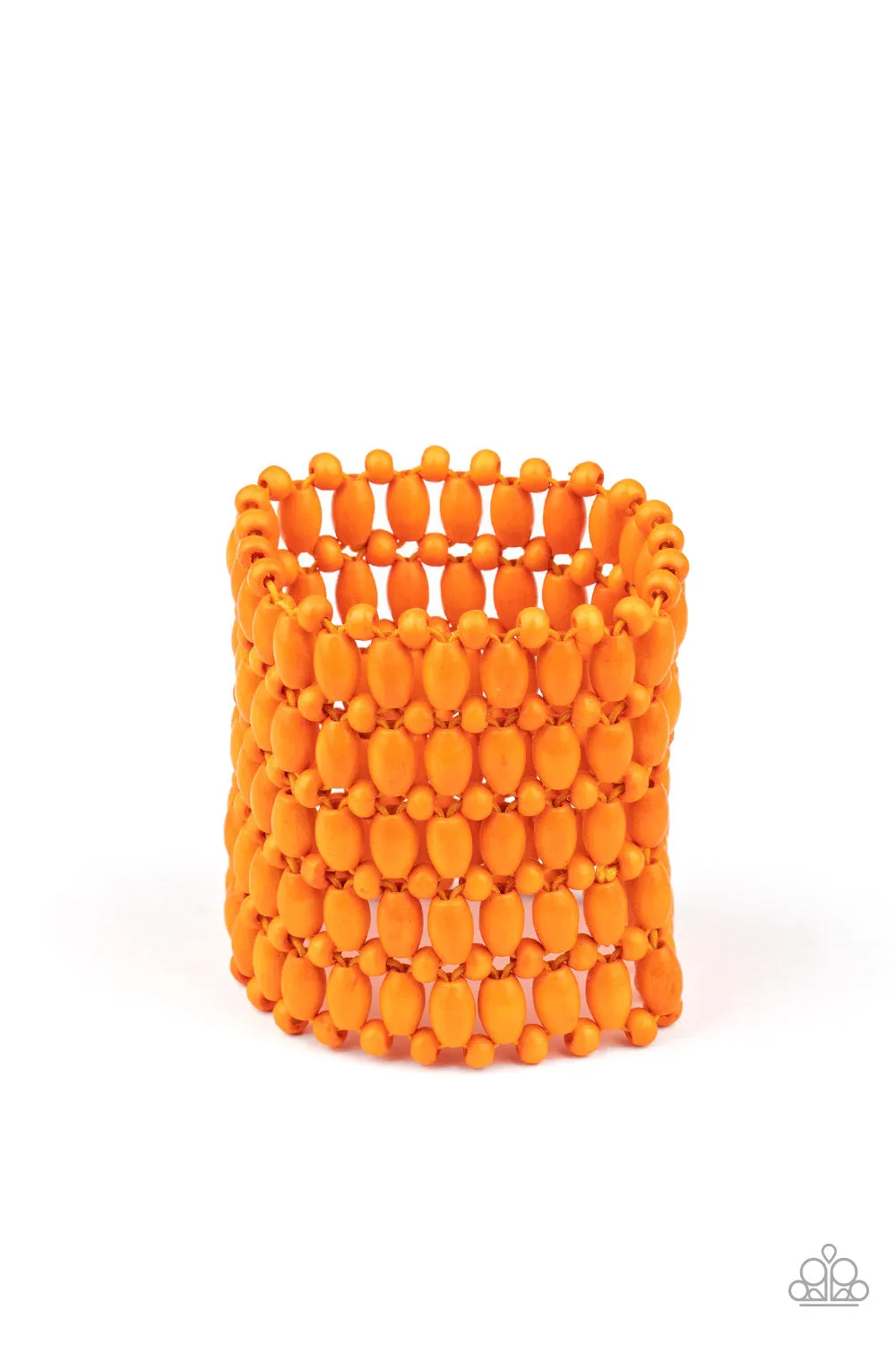 Paparazzi Way Down In Kokomo - Orange Wooden Beads Bracelet
