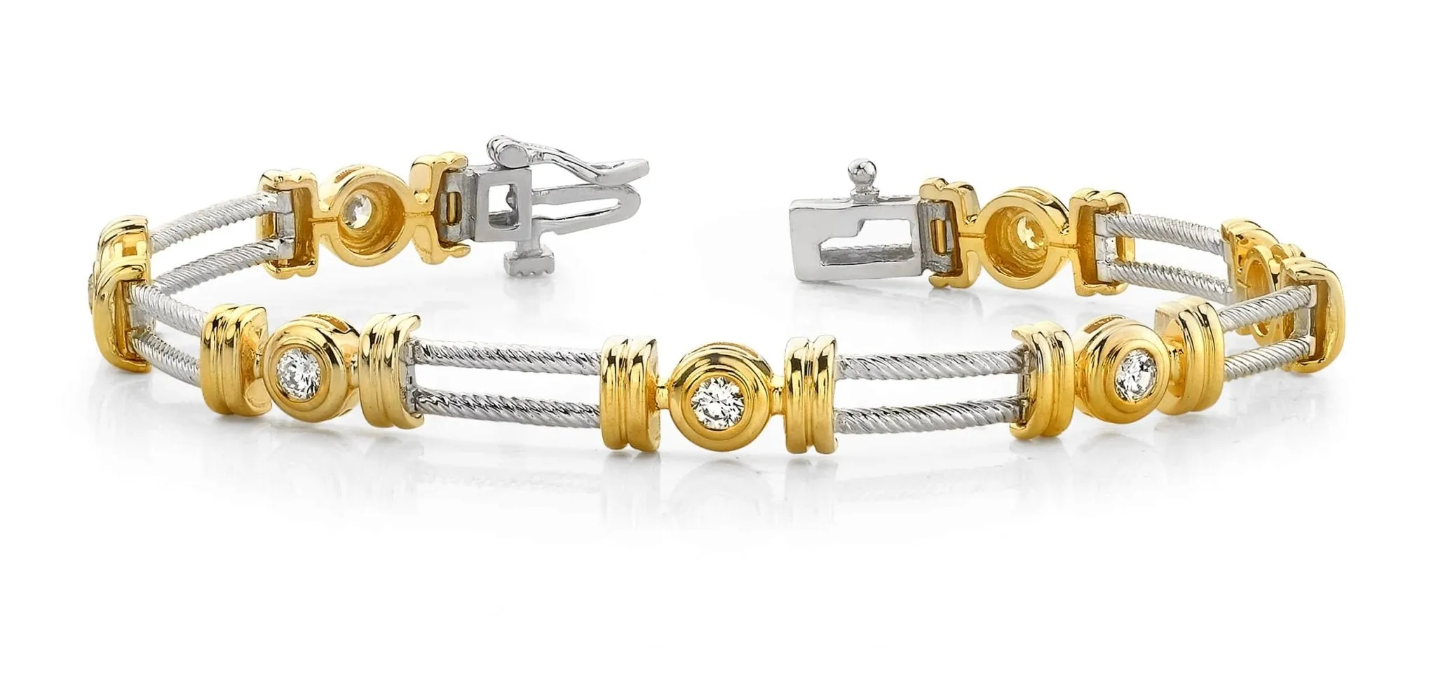 Parallel Twisted Rope Diamond Bracelet with 0.70 ct.(finished) 3.0mm