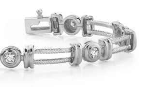 Parallel Twisted Rope Diamond Bracelet with 0.70 ct.(finished) 3.0mm