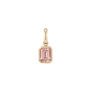 Peach Sapphire Emerald-Cut Charm