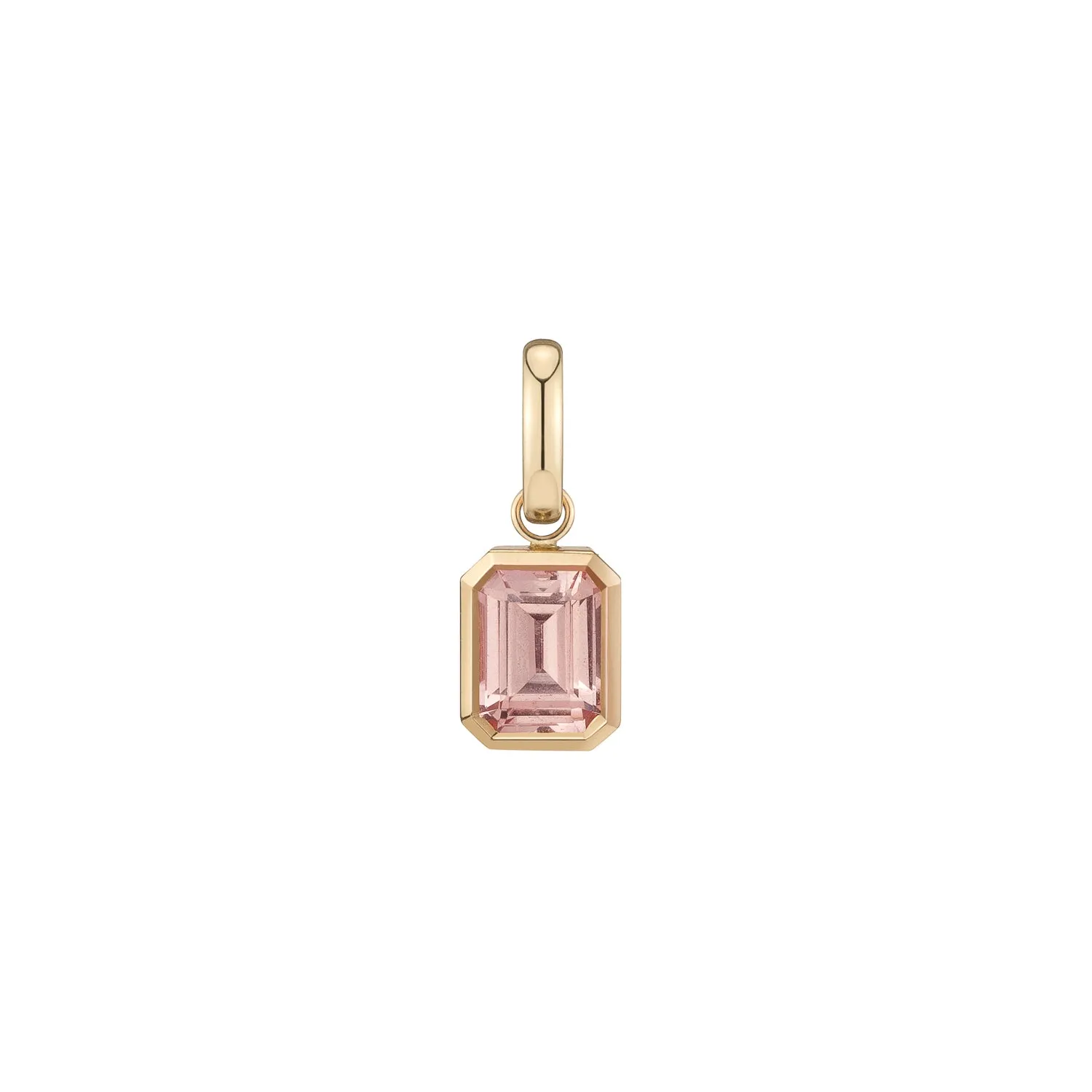 Peach Sapphire Emerald-Cut Charm