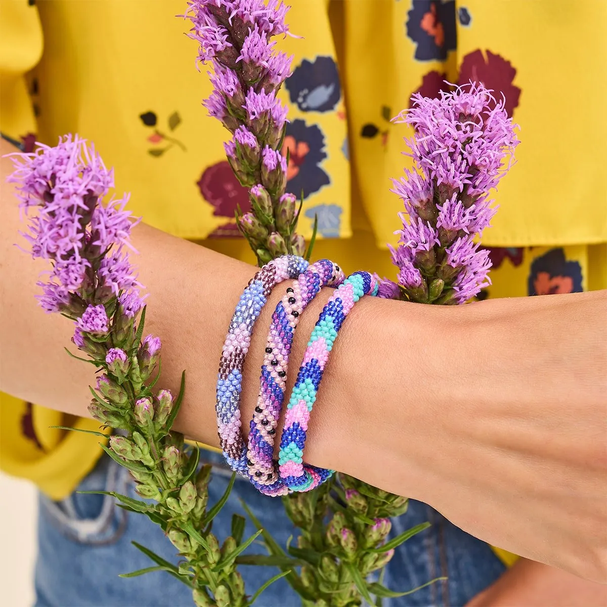 Peacock Feather | Himalayan Glass Bead Bracelet