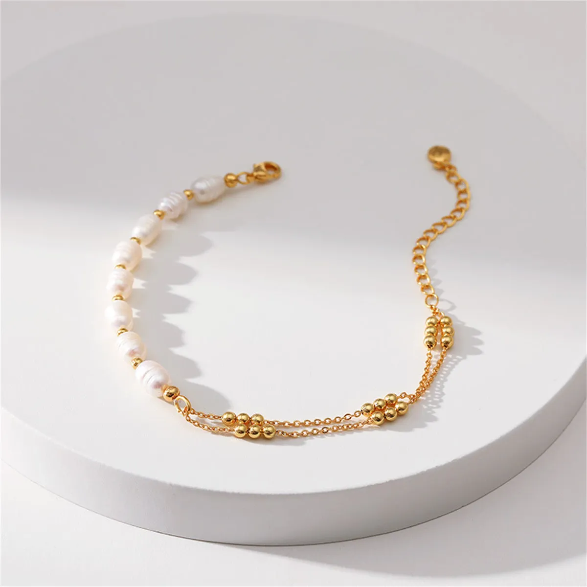 Pearl & 18K Gold-Plated Beaded Layered Bracelet