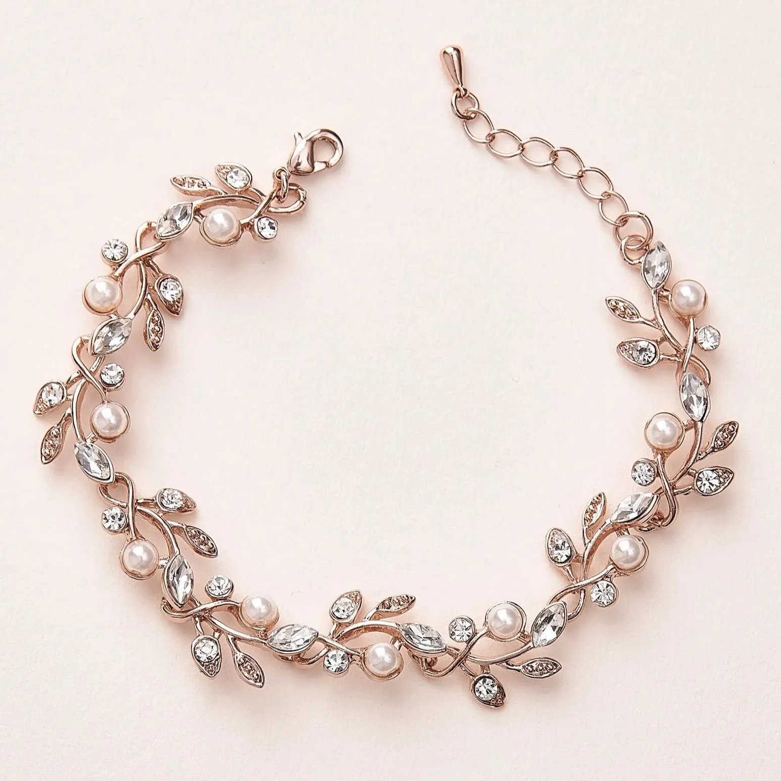 Pearl Crystal Bridal Wedding Bracelet