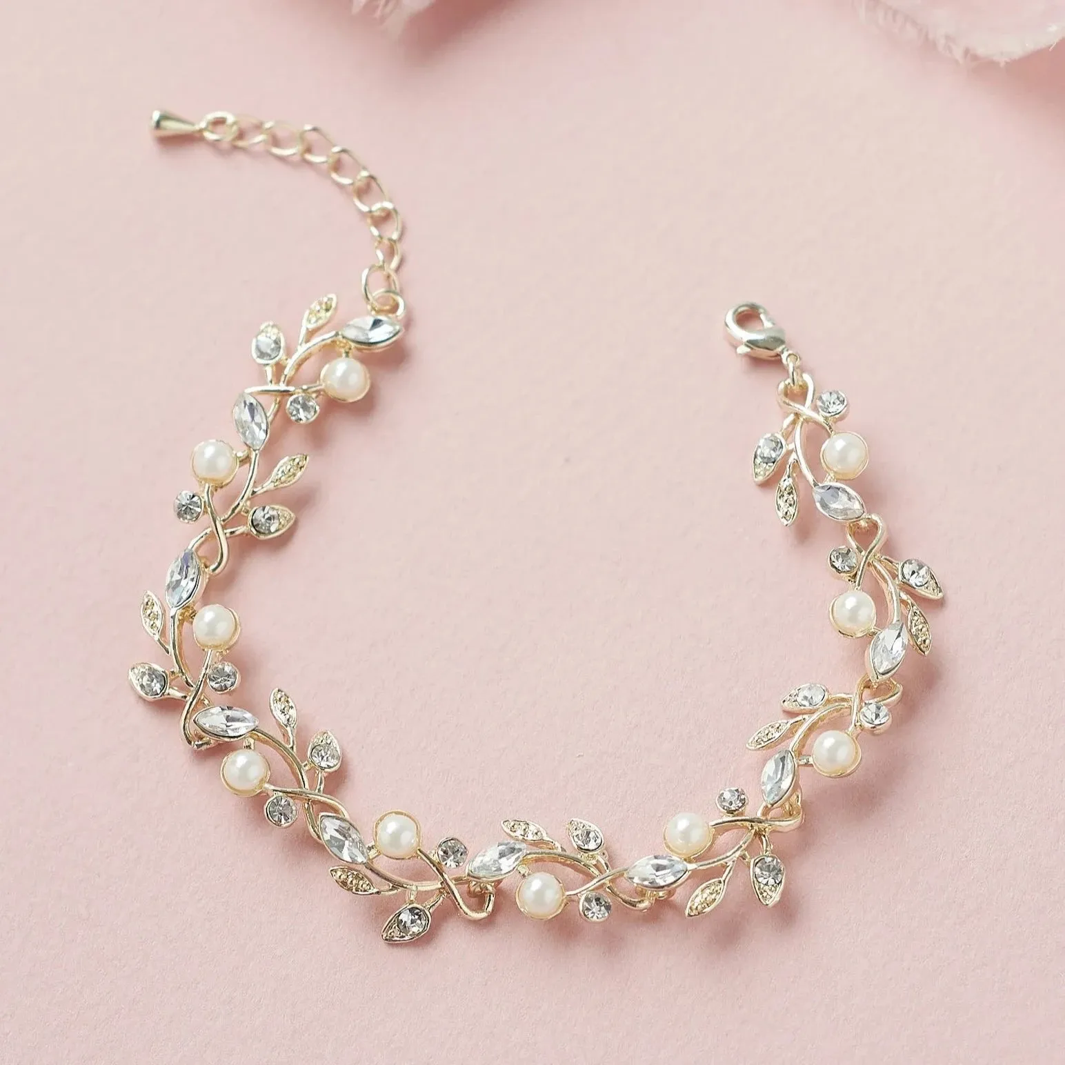 Pearl Crystal Bridal Wedding Bracelet