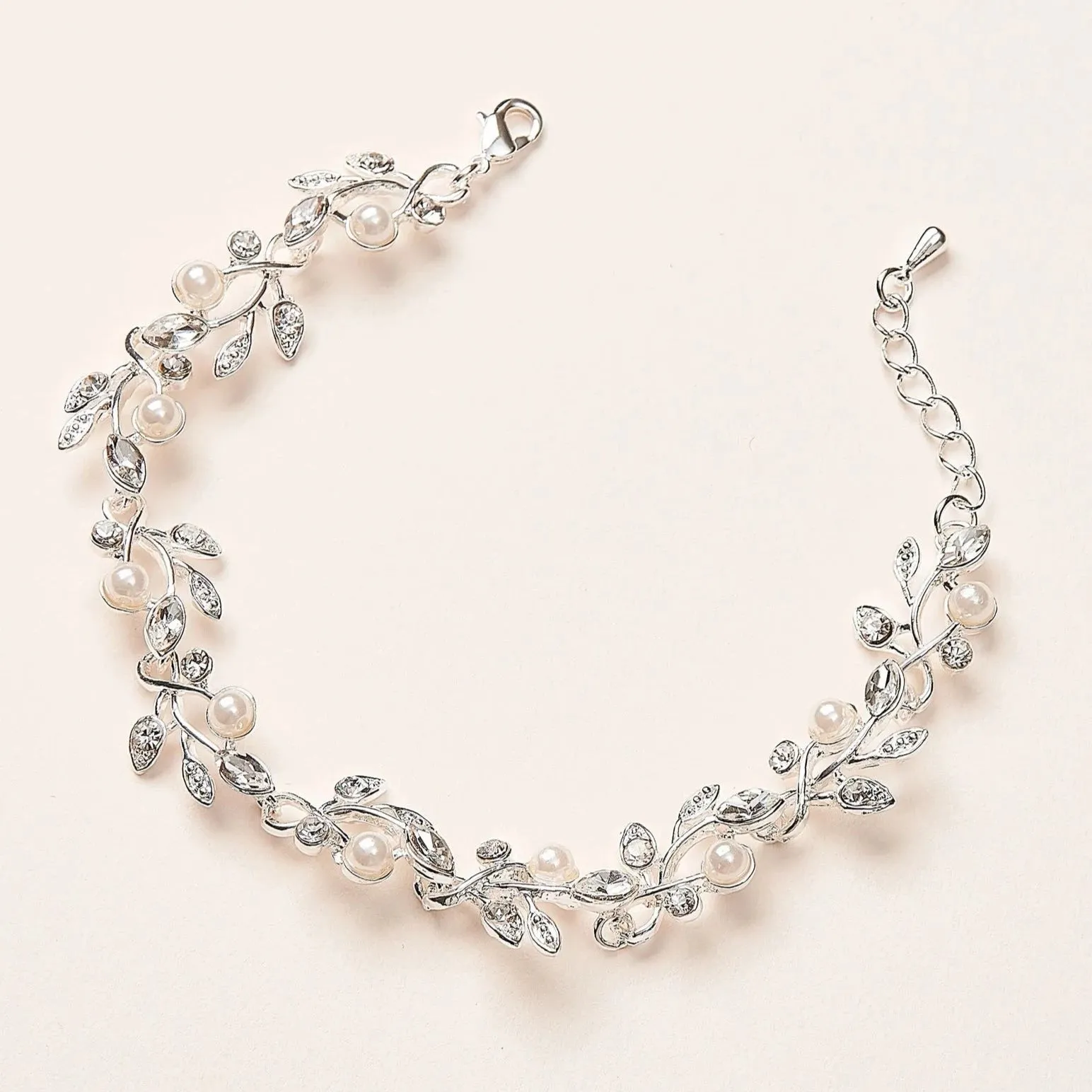 Pearl Crystal Bridal Wedding Bracelet