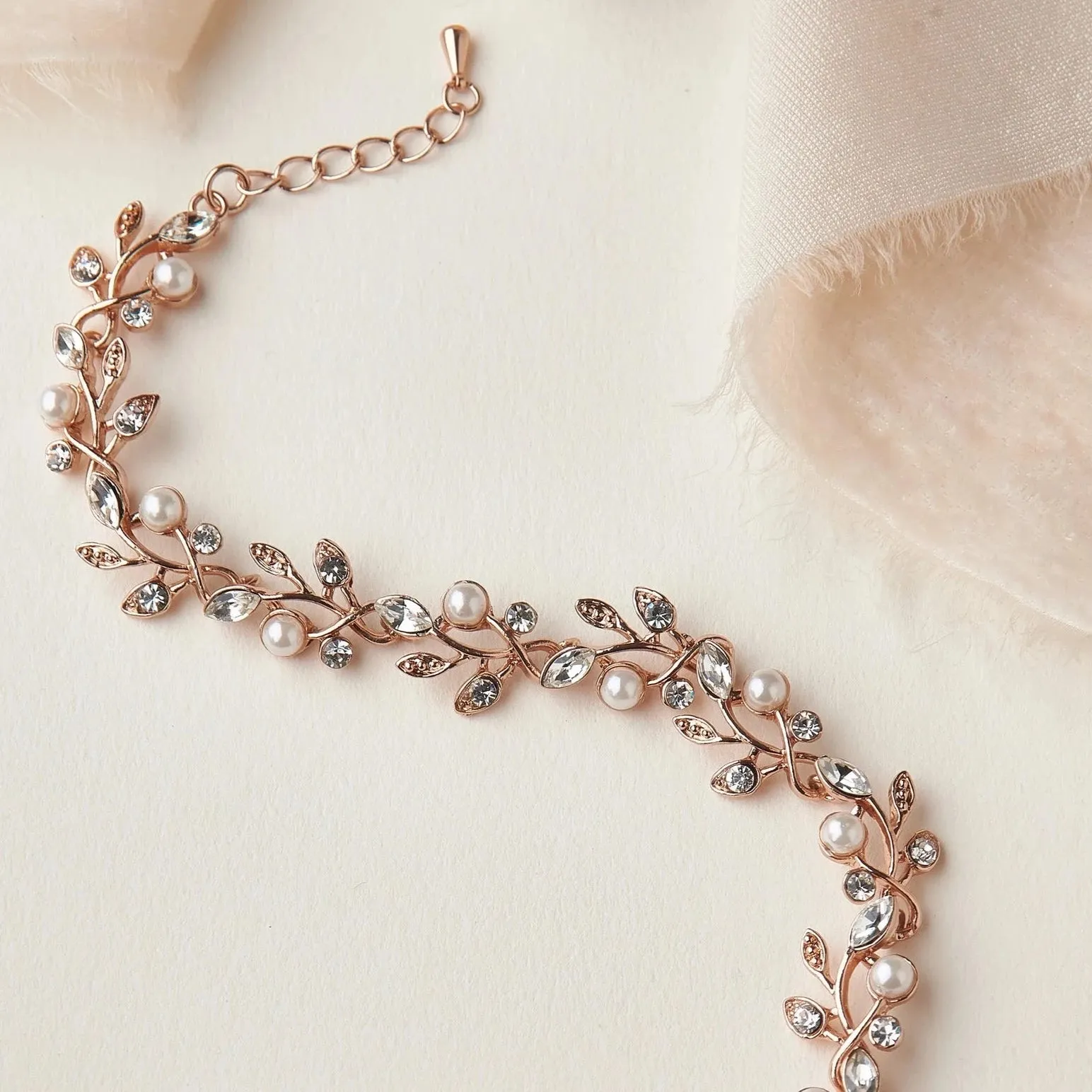 Pearl Crystal Bridal Wedding Bracelet