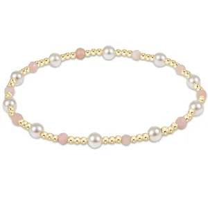 Pearl Sincerity Pattern 4mm Bead Bracelet - Pink Opal