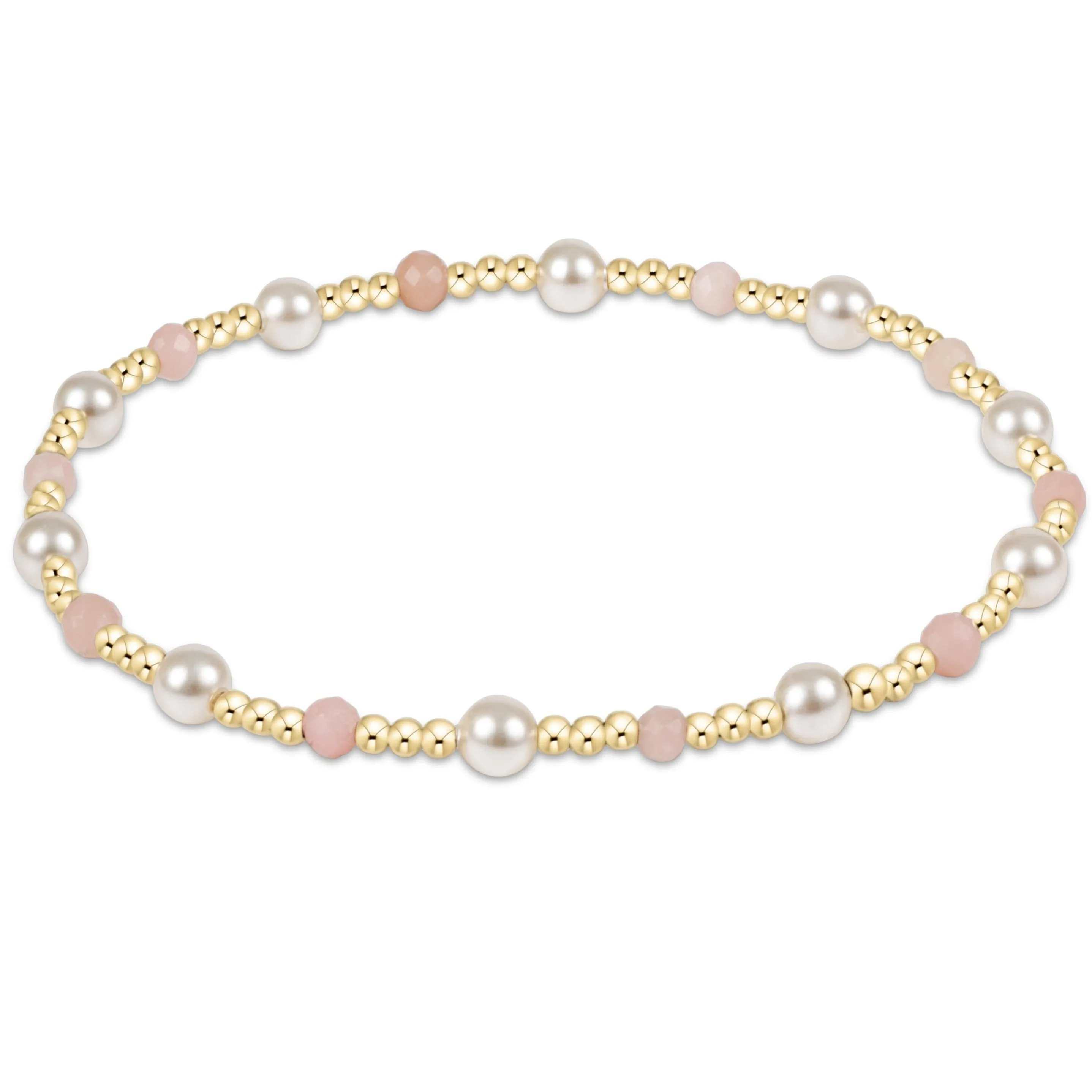 Pearl Sincerity Pattern 4mm Bead Bracelet - Pink Opal