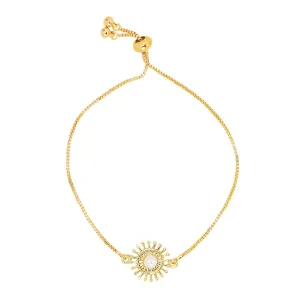 Pearl Sunflower Adjustable Bracelet