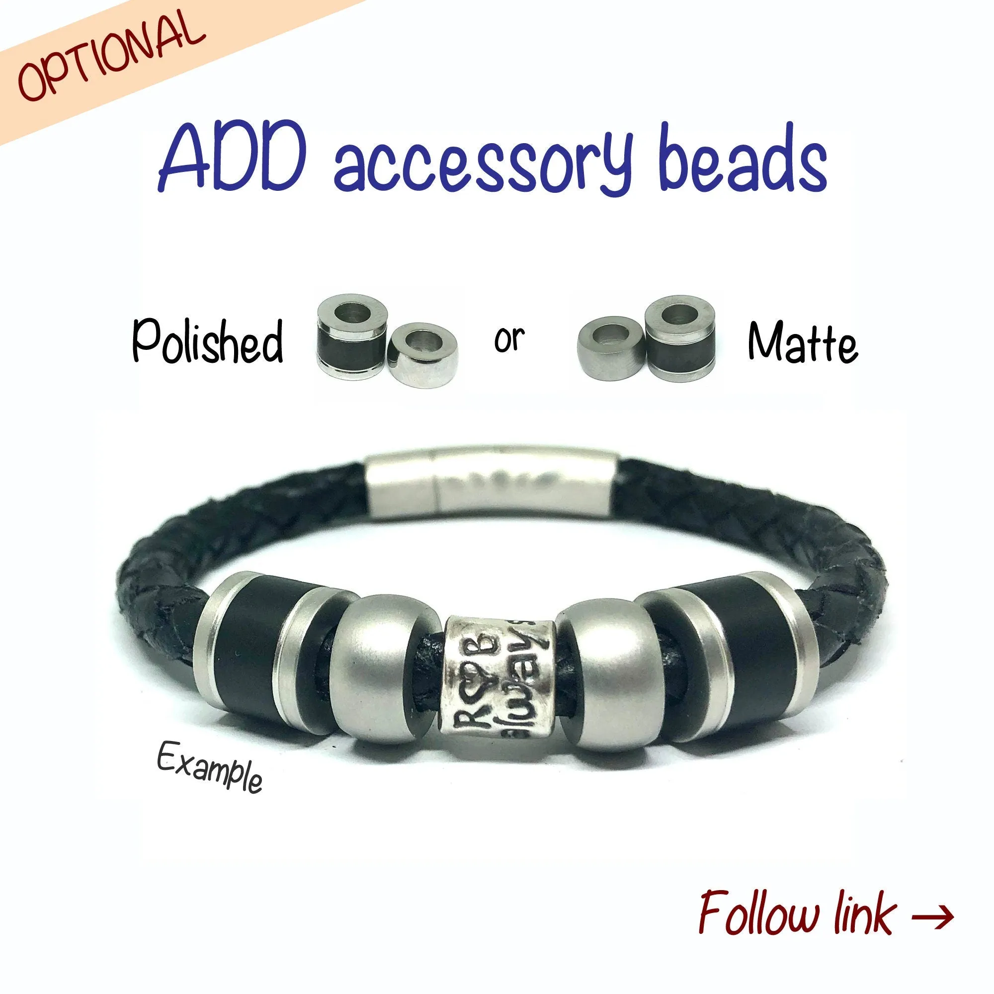 Personalised Tan Leather Wrap Bracelet for Men