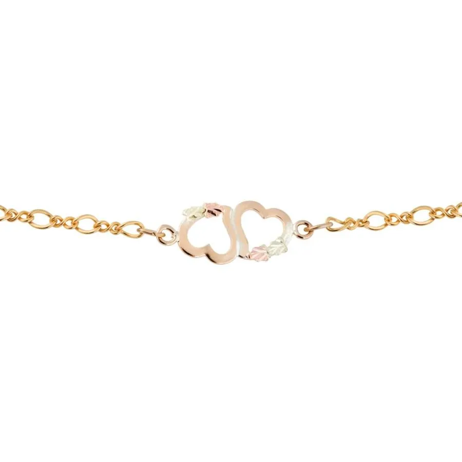 Petite Hearts Ankle - Black Hills Gold Bracelet