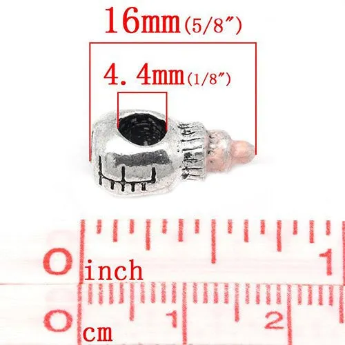 Pink Baby Bottle Bead Spacer for Snake Chain Charm Bracelet