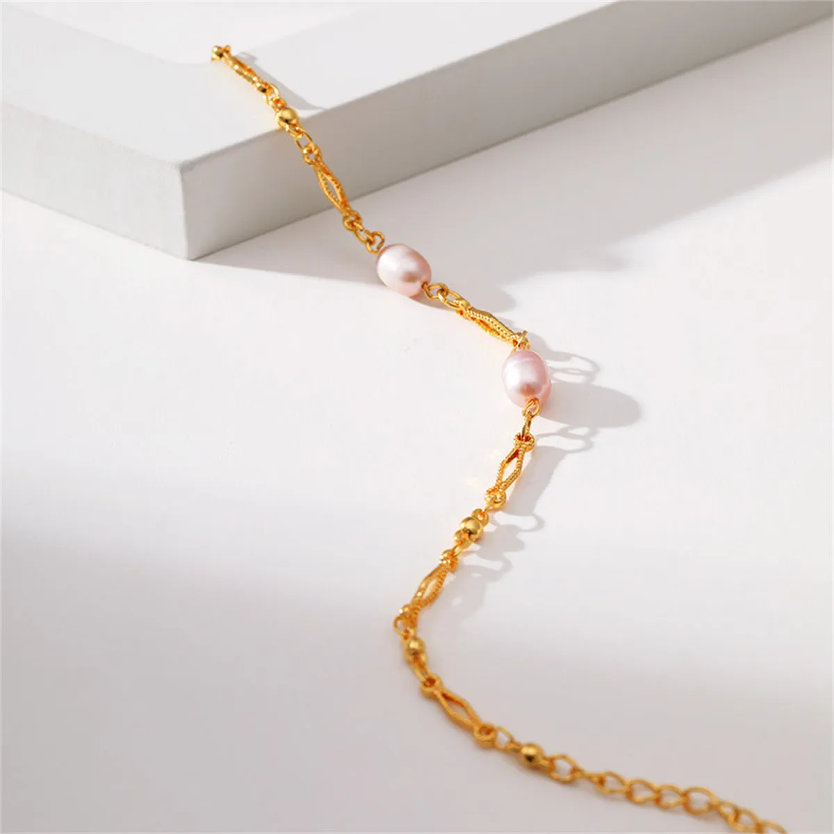 Pink Pearl & 18K Gold-Plated Diamond-Cut Bracelet
