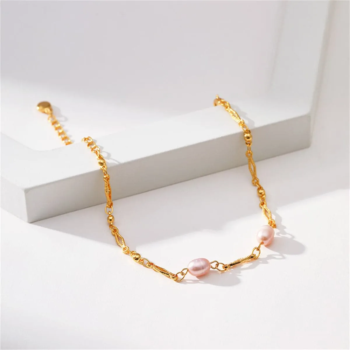 Pink Pearl & 18K Gold-Plated Diamond-Cut Bracelet