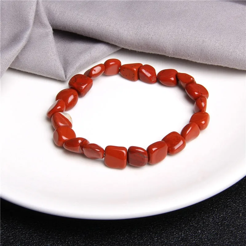Pink Quartzs Chipped Gravel Beads Bracelets