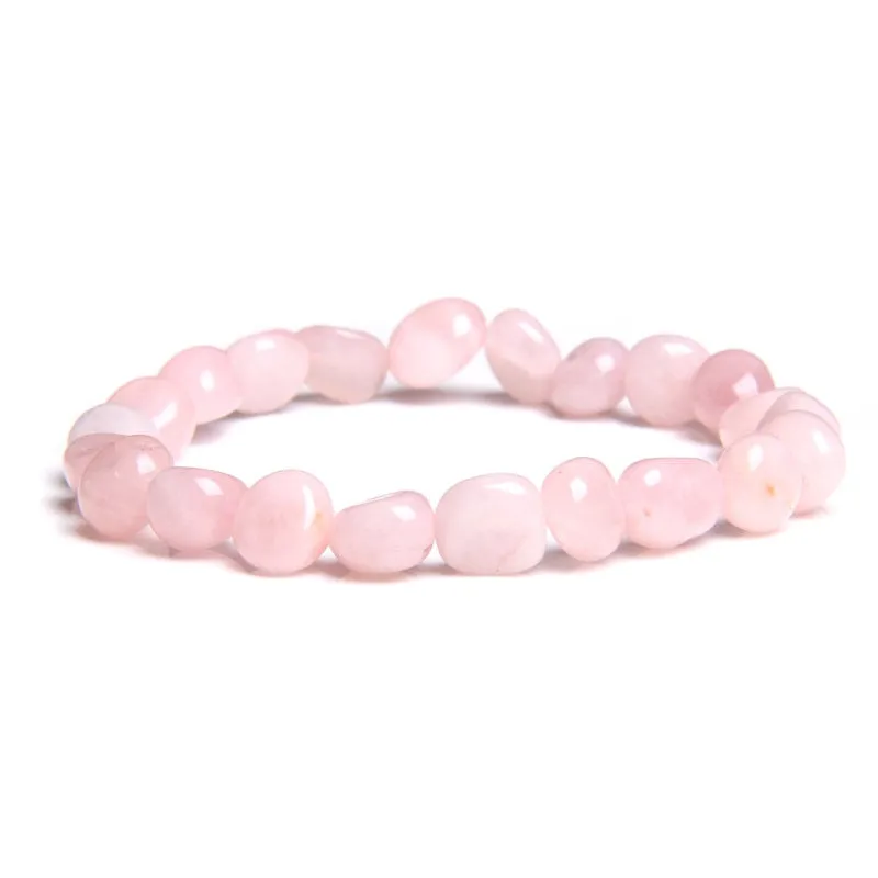 Pink Quartzs Chipped Gravel Beads Bracelets