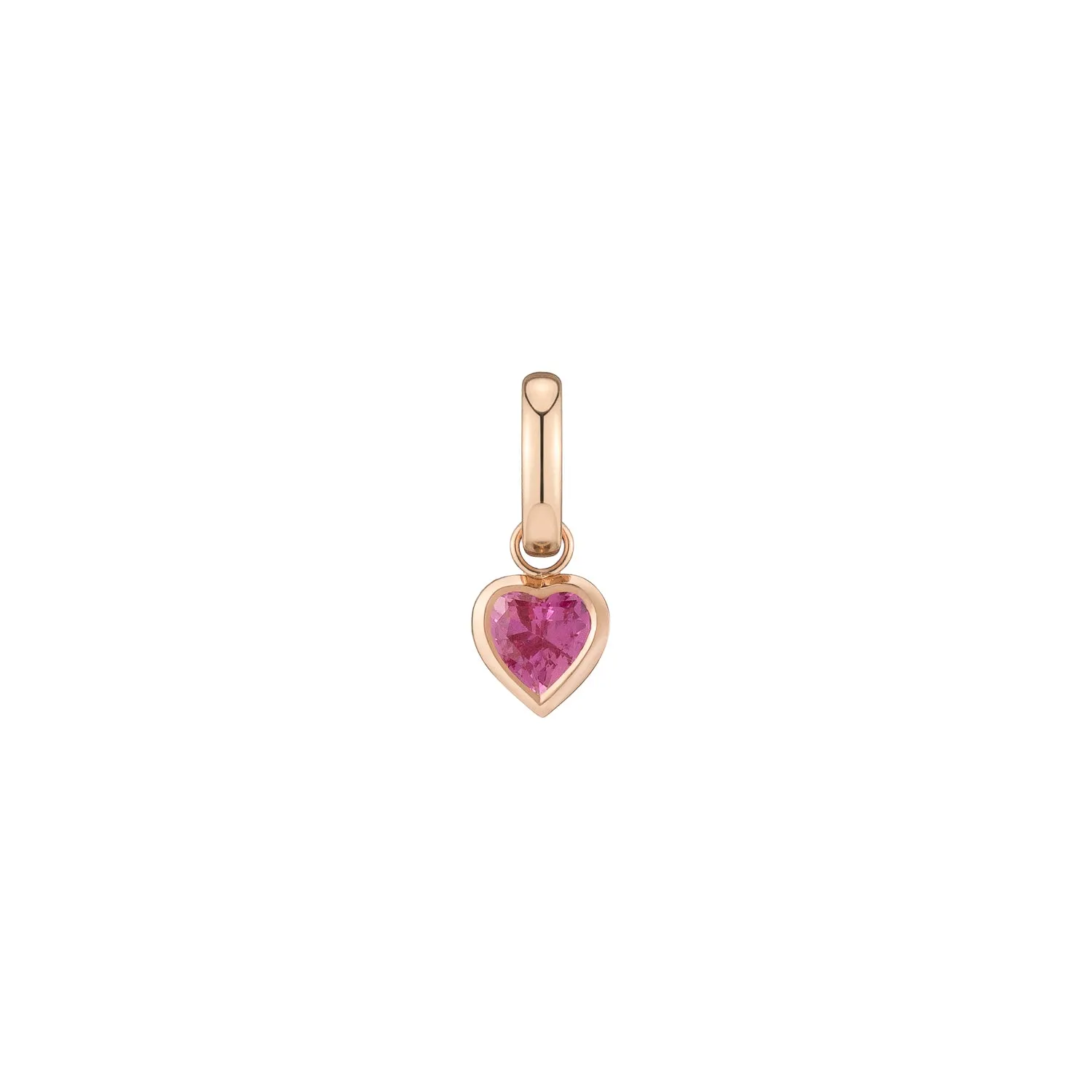 Pink Sapphire Heart Charm