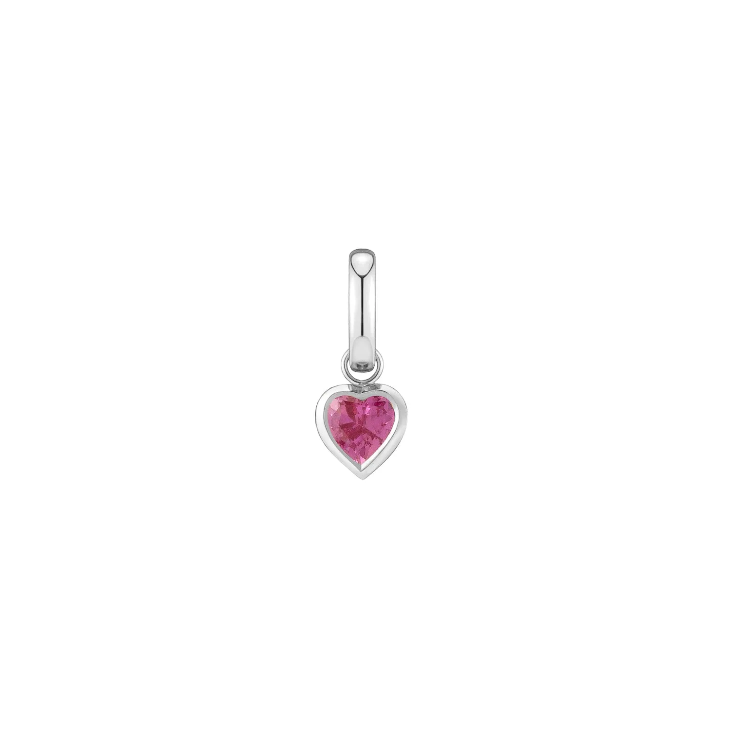 Pink Sapphire Heart Charm