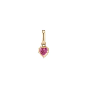 Pink Sapphire Heart Charm
