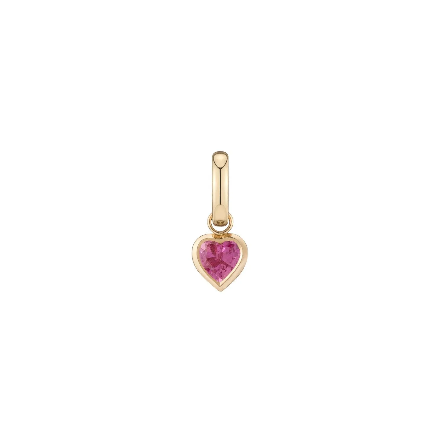 Pink Sapphire Heart Charm