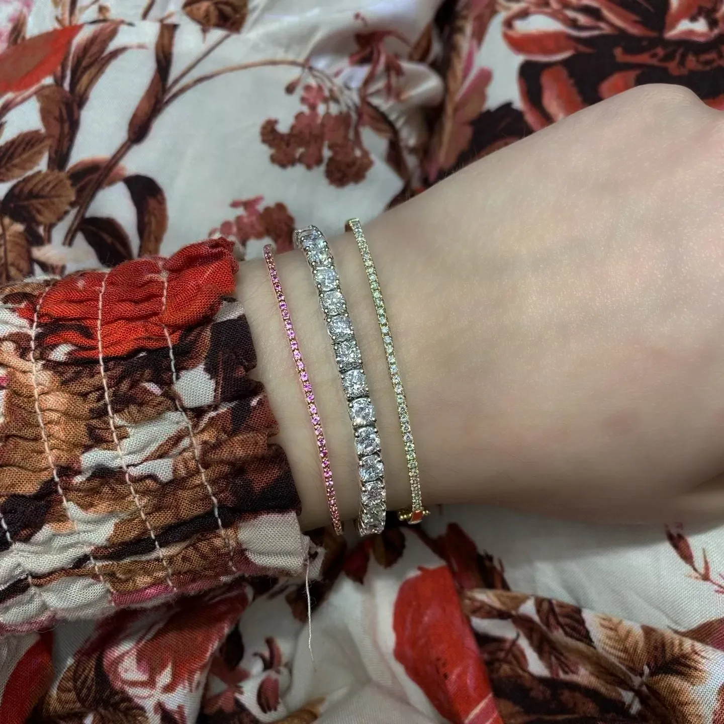 Pink Sapphire Tennis Bracelet