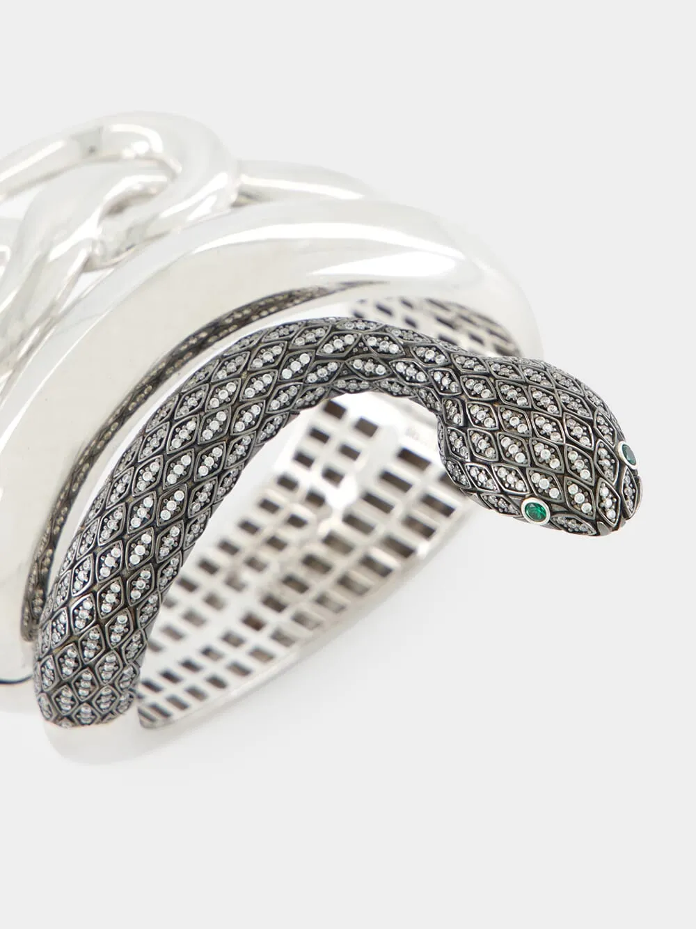 Platinum-Plated Snake Bracelet