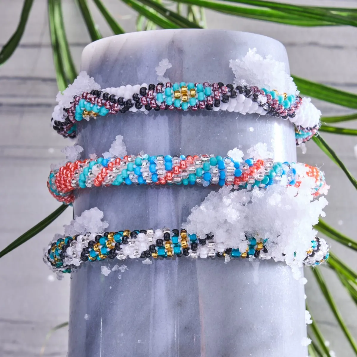 Polar Vortex | Himalayan Glass Bead Bracelet