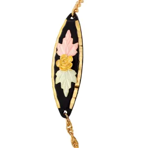 Powder Coated Oval - Black Hills Gold Bracelet
