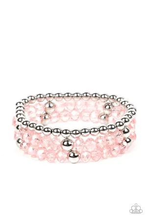 Prismatic Perceptions - Pink - Beaded Paparazzi Stretchy Bracelet