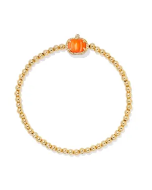 Pumpkin Stretch Bracelet Gold Orange Mother of Pearl