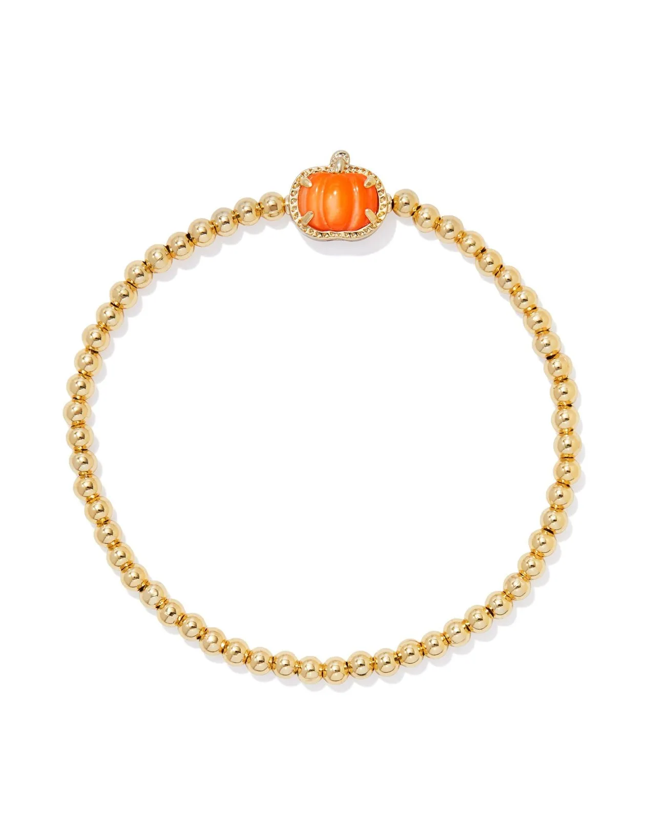 Pumpkin Stretch Bracelet Gold Orange Mother of Pearl